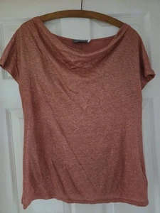 Mint Samt Kupfer Metallic Wasserfallausschnitt Top Gr. 12 Neu ohne Etikett - Bild 1 von 5