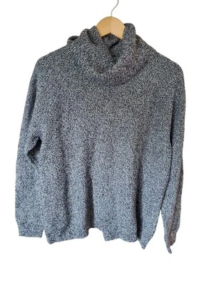 Suéter Madewell cuello alto espalda cruzada jaspeada cebra mujer talla grande Foto 1 de 4