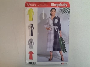 Simplicity Pattern - Misses' Shirt Dress in 3 Lengths (16-24) #S8908 - Uncut - Picture 1 of 6