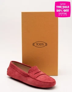 RRP€370 TOD'S Suede Leather Loafer Shoes US7 UK4 EU37 Rubber Nubs Made in Italy - Picture 1 of 11