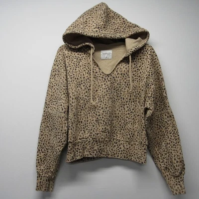Sudadera con Capucha Abercrombie & Fitch Suave AF Crop Leopardo Guepardo Animal talla S Foto 1 de 3
