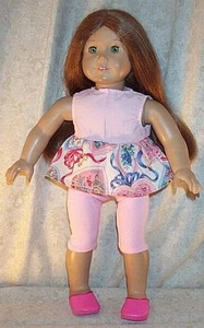 Ropa para Muñeca Hecha 2 Ajustes American Girl 18" en Legging Rosa Top Corazones 2 piezas - Imagen 1 de 1