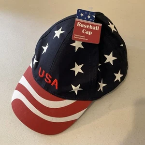 Berretto da baseball regolabile rosso, bianco blu stelle e righe. USA ricamato. NUOVO. - Foto 1 di 8