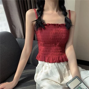 Women's Pleated Vest Suitable for Summer Beach Days and Casual Outings - Picture 1 of 11