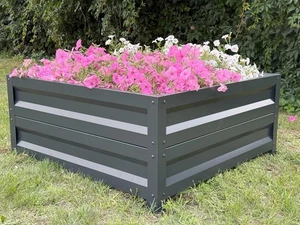 Metall Hochbeet 100x100cm wetterfest Stahlblech Gemüsebeet Garten Premium - Bild 1 von 10