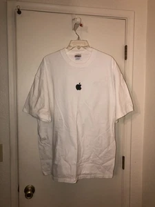 T-shirt vintage Apple Employee Promo Hanes Beefy bianca XL Y2K - Foto 1 di 5