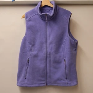 L.L.Bean Women's Lavender Fleece Vest XL Petite 100% Polyester Full Zip Made In - Picture 1 of 13