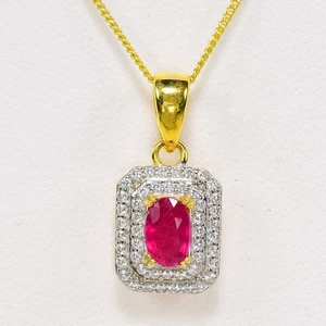 COLGANTE PLATA ESTERLINA 925 SANGRE DE PALOMA ROJO RUBÍ PIEDRA PRECIOSA. & PIEDRAS PRECIOSAS CZ BLANCAS - Imagen 1 de 10