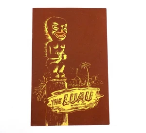 Vintage Luau Beverly Hills 1950's Multipage Tiki Bar Menu SIGNED BY STEVE CRANE - Picture 1 of 18