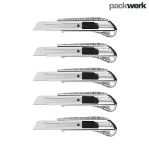 5 Stück Alu Cuttermesser 18 mm Teppichmesser Paketmesser Cutter Universal Neu - Bild 1 von 6