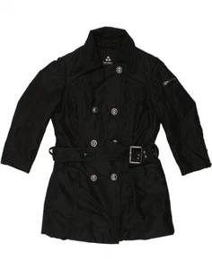 PEUTEREY Womens Double Breasted Coat IT 42 Medium Black Polyester BP64 - Picture 1 of 3