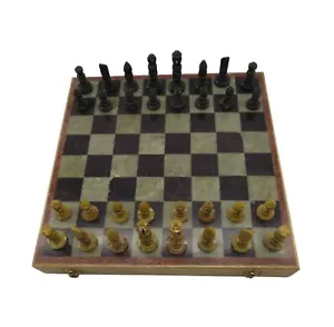 UniDeco 16 Inch Wooden Chess Board Game | Portable Folding Mini Chess Set wit... - Picture 1 of 9