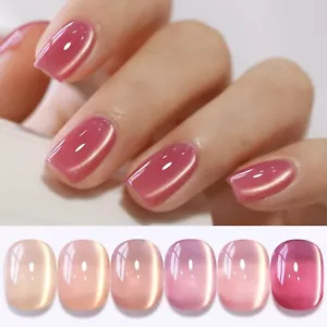 Jelly Glass Cat Eye Gel Polish with Magnet 15ML Holographic Glitter Shimmer Tran - Picture 1 of 32