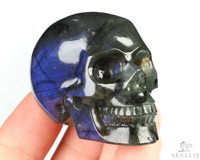Calavera de cristal tallada a mano de labradorita de 2,0", realista, cristal curativo Foto 1 de 4