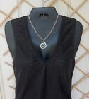 Mws 925 Sterling Silver Swirl Pendant Necklace Made In Italy 18 "