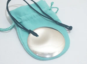 Selten! Tiffany & Co. Silber Peretti Scheibe 62 mm extra große Seide Halskette 18" - Bild 1 von 8