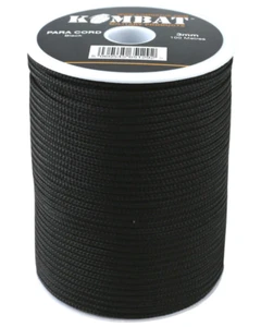 Kombat UK Paracord - 100m Reel - Black Military Army Style - Picture 1 of 3