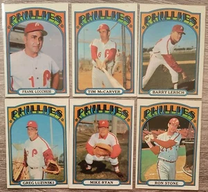 1972 Topps Philadelphia Phillies Ron Stone Frank Lucchesi Barry Lersch Mike Ryan - Bild 1 von 2