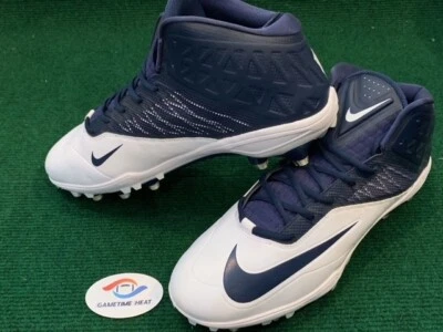 New Nike Zoom Code Elite 3/4 TD Football Cleats Navy Blue White Strike Plate - Image 1 of 4