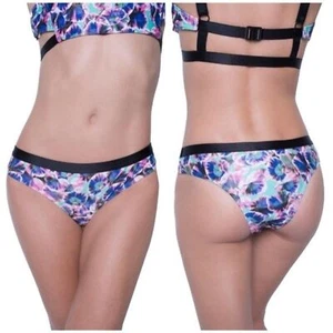 MinkPink NWT Swimwear Deep Sea Daydream Cheeky Bikini Bottom Size L Floral Print - Picture 1 of 9
