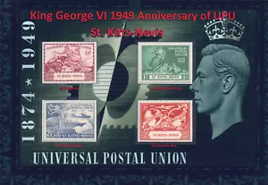 KGVI 1949 NICE DISPLAY OF UNIVERSAL POSTAL UNION UPU ST. KITTS-NEVIS MINT MM - Picture 1 of 2