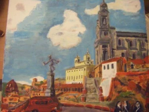 Oil Painting Vatican Romanesque scene size 16 x 16 inch - Picture 1 of 4