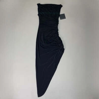 NORMA KAMALI Tara Side Drape Gown Sz S/36 Black KK1223PL554001 (New) Foto 1 de 4