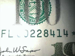 2003 $100 DOLLAR BILL STAR NOTE, FL00228414* LOW SERIAL NUMBER UNC AY001 - Picture 1 of 3