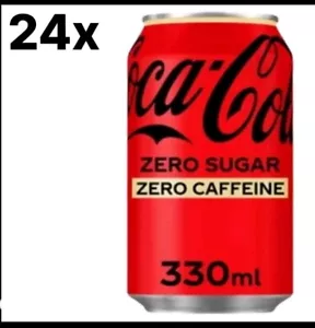 24 X Coca-Cola Zero Sugar no caffeine Free Soft Fizzy Drink - 330ml - Picture 1 of 1