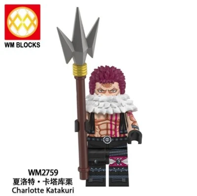 2 inch Custom One Piece Charlotte Katakuri Minifigure with Weapon New/Mint - Image 1 of 2