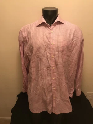 Peter Millar Pink/Blue Checks Long Sleeve Button Down Shirt Mens size XL - Image 1 of 4