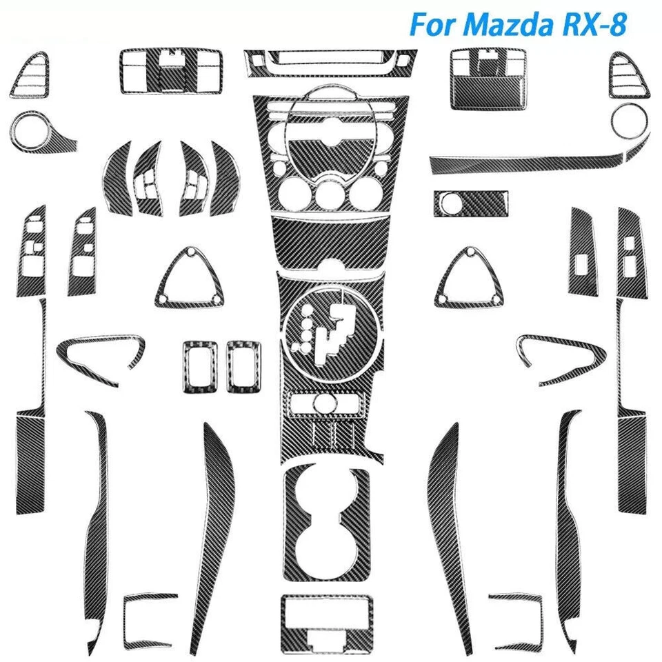 Kits de fibra de carbono real 49 piezas cubierta interior completa para Mazda RX8 RX-8 04-08 Foto 1 de 4