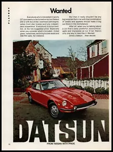 1972 Wanted Datsun 240-Z Original Print Ad ~ Fast Shipping ~Red Nissan 2.4 liter - Picture 1 of 1