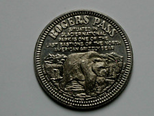 Rogers Pass BC CANADA 1981 Trade DOLLAR Token CPR Railroad & Grizzly Bear Animal