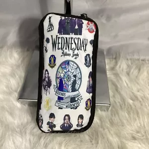Wednesday Adams Cosmetic Bag Organizer Pencil Zippered Nylon Canvas VGUC 12 - Picture 1 of 10