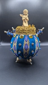 Golden Angel Musical Push Pin Ball Christmas Decor Silent Night Vintage - Picture 1 of 4