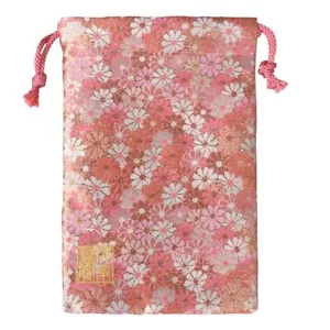 Bolso Senito Shuin Nishijin Ori Dorado Brocado Cordón con Forro Flor Melocotón - Imagen 1 de 5