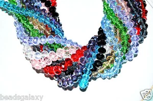 wholesale AAA faceted glass crystal rondelle beads of 8, 10, 12 mm, AB coloured - Picture 1 of 6