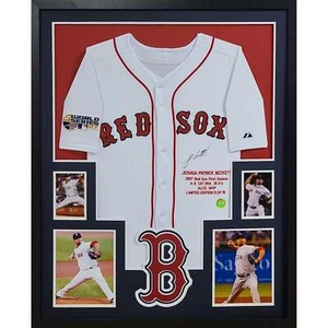 Josh Beckett Signed Framed Jersey MLB COA Autographed Boston Red Sox - Picture 1 of 2