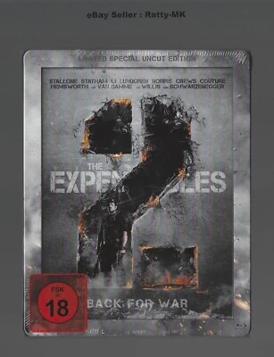 THE EXPENDABLES 2 - EUROPEAN (GERMAN) IMPORT BLU RAY STEELBOOK - NEW & SEALED - Image 1 of 4
