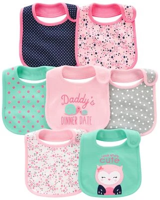 Pacote com 7 babadores de dentição Simple Joys by Carter's absorvente macio para meninos meninas - Imagem 1 de 4