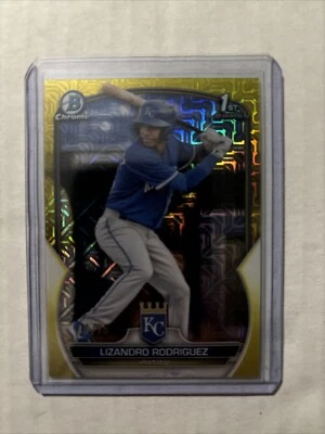2023 Bowman Chrome Lizandro Rodriguez 1st Bowman Yellow Mojo Refractor /75 - Image 1 of 2