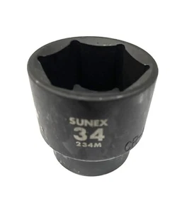 Sunex 234M 34mm 1/2" Drive 6 Point Shallow Impact Socket Metric Tools 6pt New - Picture 1 of 1