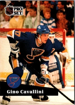 1991 Pro Set Gino Cavallini #218 St. Louis Blues Hockey Card - Image 1 of 2
