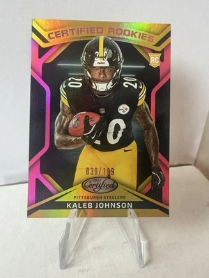 2025 Certified - Kaleb Johnson - Certified Rookies /199 - Steelers - #CRK-KJN - Image 1 of 2