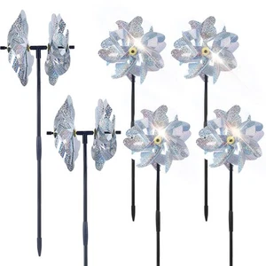 6 Sets Pinwheels for Yard and Garden, Double Sides Reflective Bird Deterrent ... - Picture 1 of 8