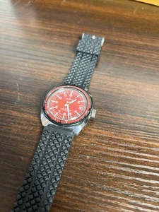 GROVANA Automatic Red Dial Stainless Steel Men's Watch - Picture 1 of 5