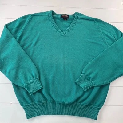 Антигуа гольф винтажный v-образным вырезом зеленый свитер хлопок вязаный мужской размер XL - Изображение 1 из 4