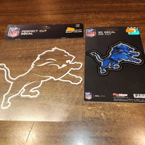 NEW Lot of 2 NFL Detroit Lions Die Cut & Perfect Cut Car Decals - Picture 1 of 4