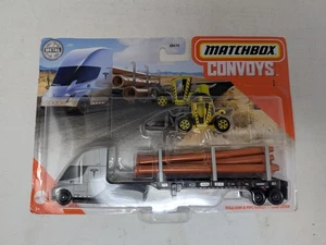 2020 Matchbox Convoys - Tesla Semi & Pipe Trailer with Loader Lift - Picture 1 of 4